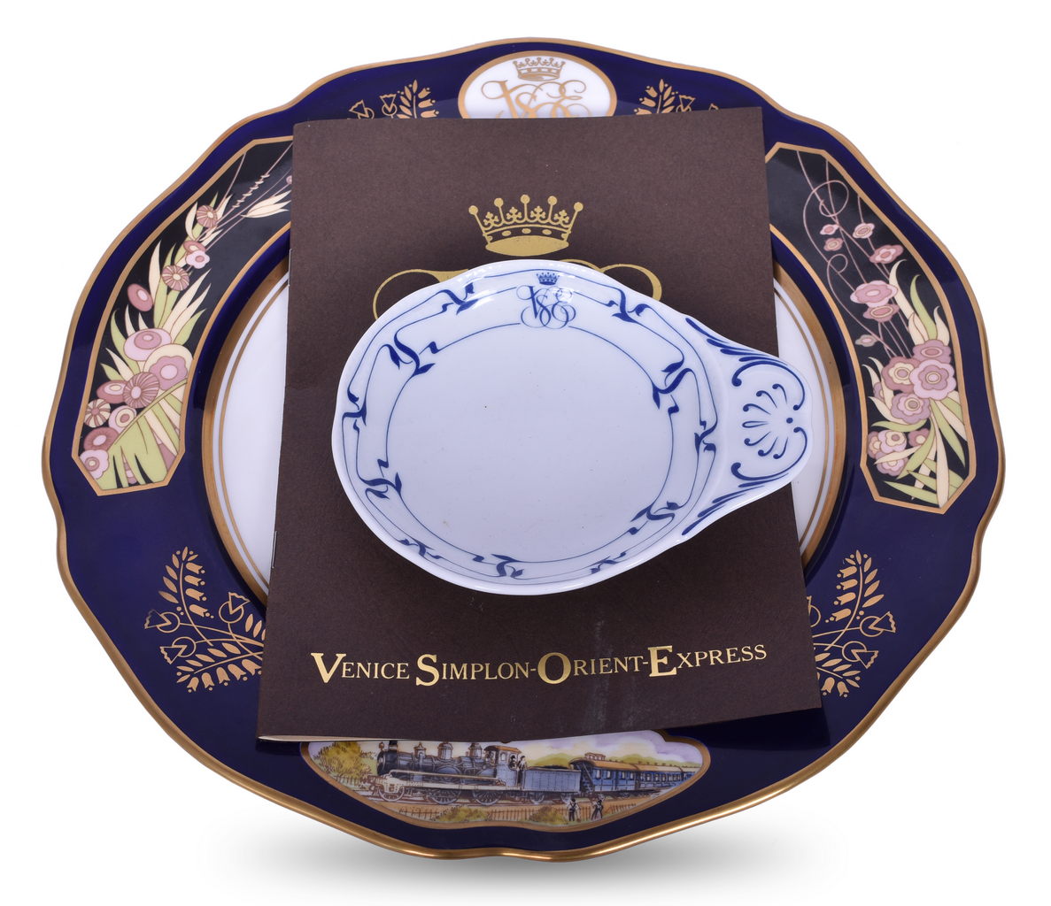 8503 - Venice Simplon Orient Express Railroad Commemorative Centennial Plate and Ice Cream Shell thumbnail