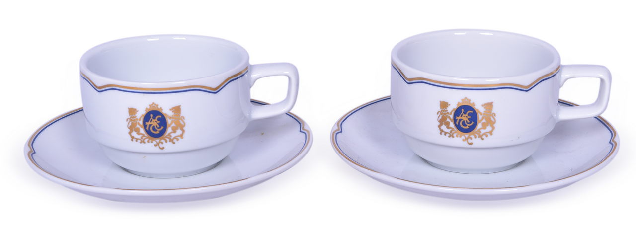 8521 - Pair of American Orient Express China Coffee Cups and Saucers thumbnail