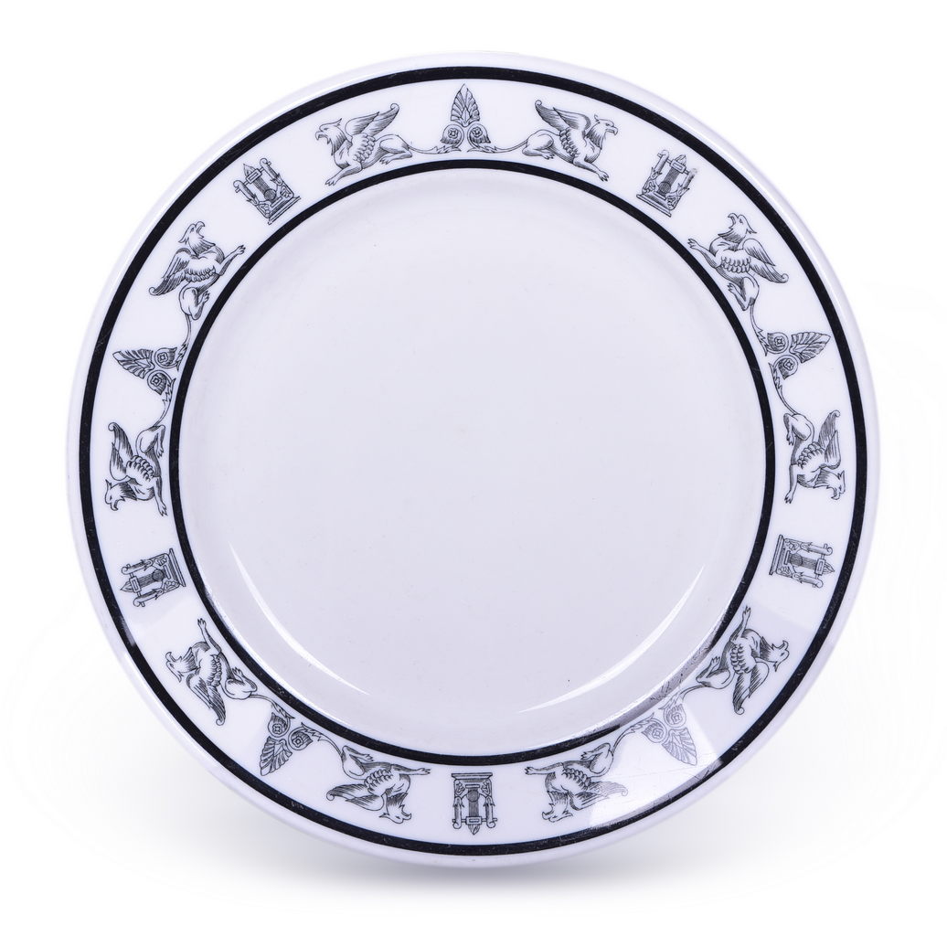 8523 - Santa Fe Railroad China Griffon Bread Plate 7 3/4