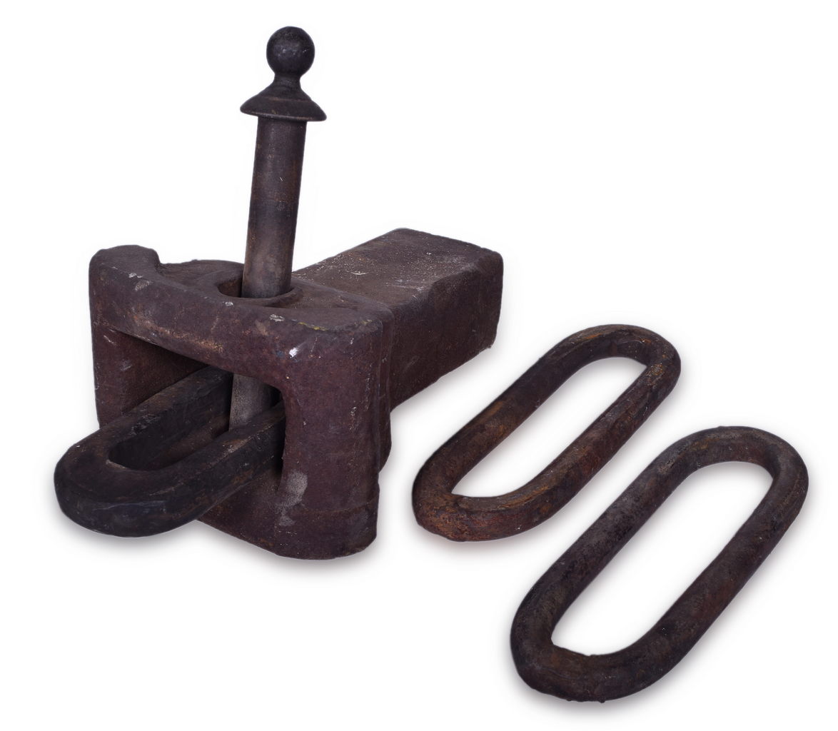 8530 - Early Railroad Link and Pin Coupler Parts & Assembly thumbnail