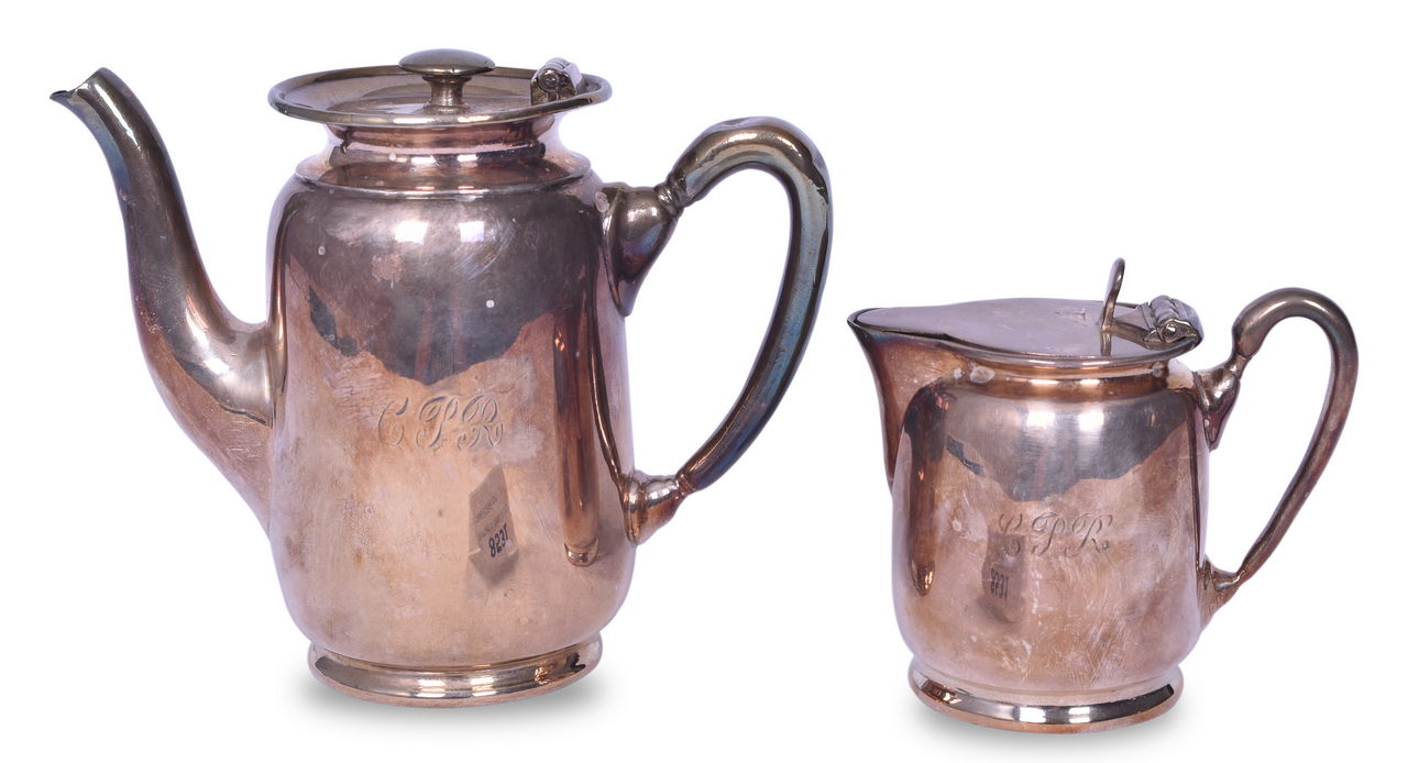 8531 - Two Pieces of Canadian Pacific Railroad Silver - Coffee Pot and Cream Pitcher thumbnail