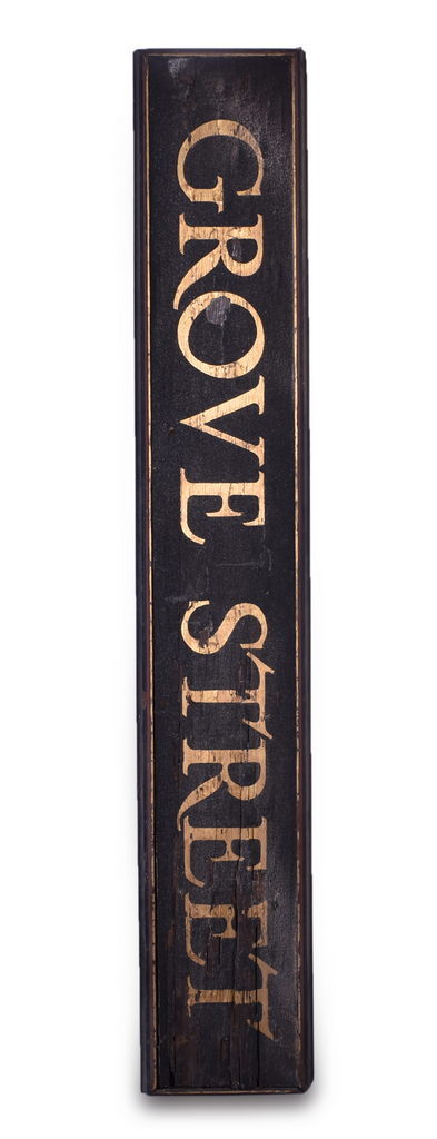 8532 - Delaware, Lackawanna & Western Railroad Wooden Grove Street Station Sign - New Jersey thumbnail