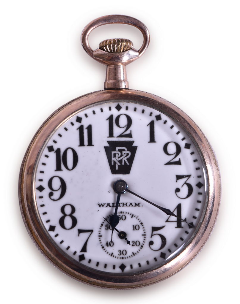 8538 - Pennsylvania Railroad Waltham 21 Jewel Pocket Watch - Face Pennsylvania Keystone Marked thumbnail