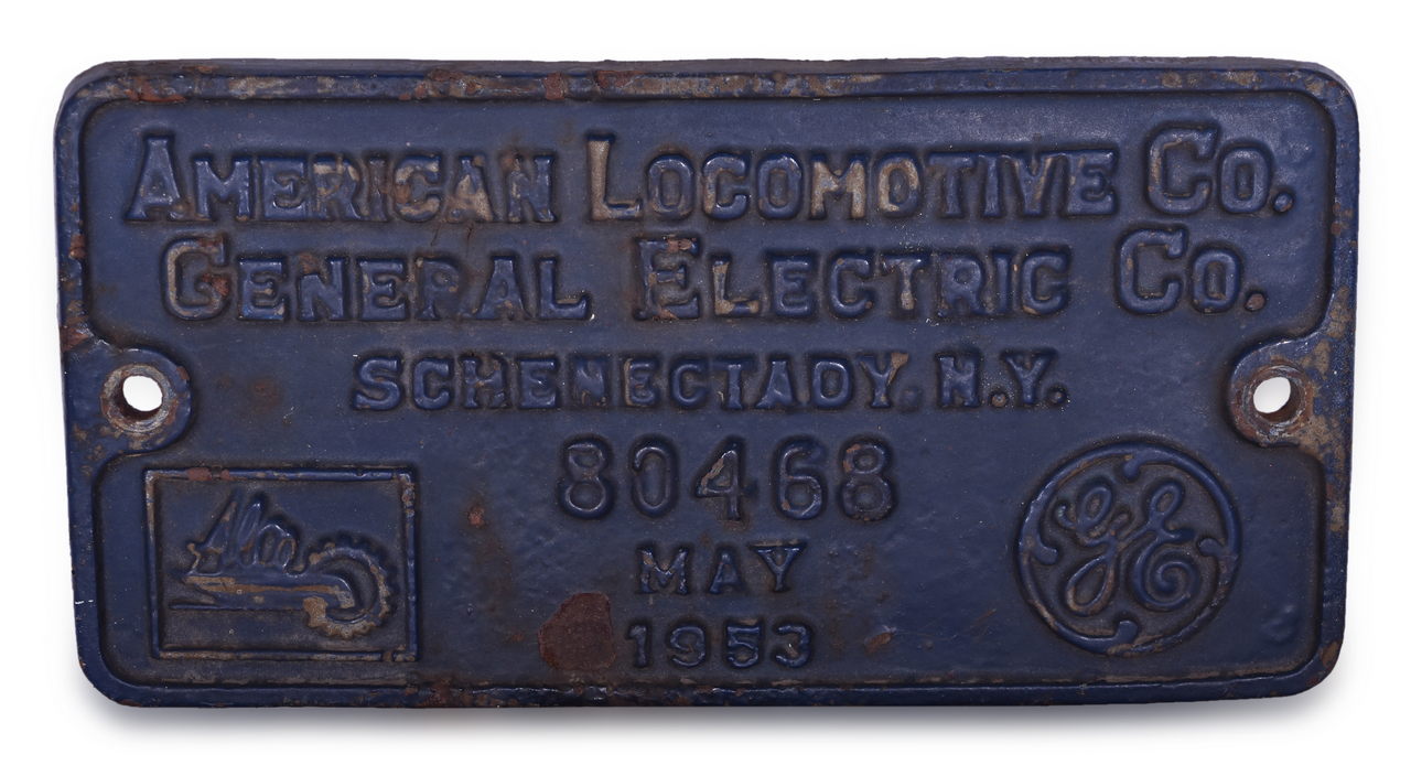 8540 - American Locomotive Works - Nickel Plate S4 Switcher Builders Plate thumbnail