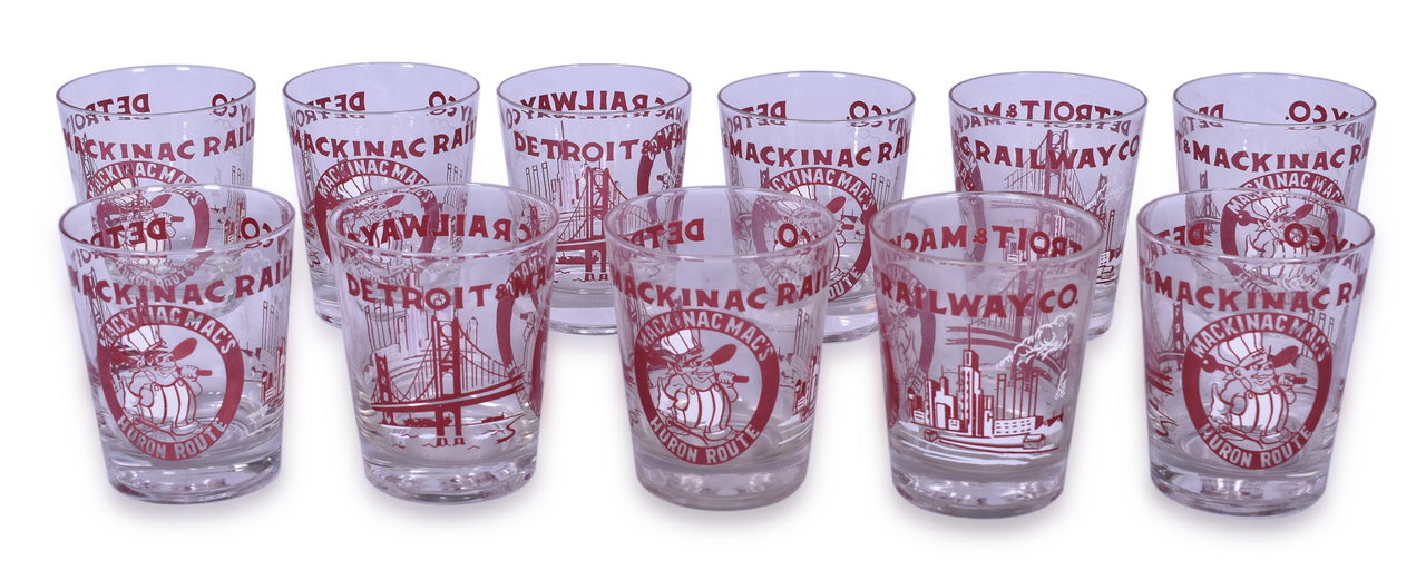 8551 - Eleven Detroit & Mackinac Railway Co. Drinking Glasses thumbnail