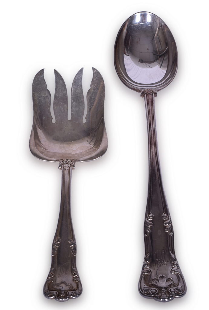 8569 - Gorham Delaware & Hudson Railroad Silver Regent Serving Spoon and Meat Fork thumbnail