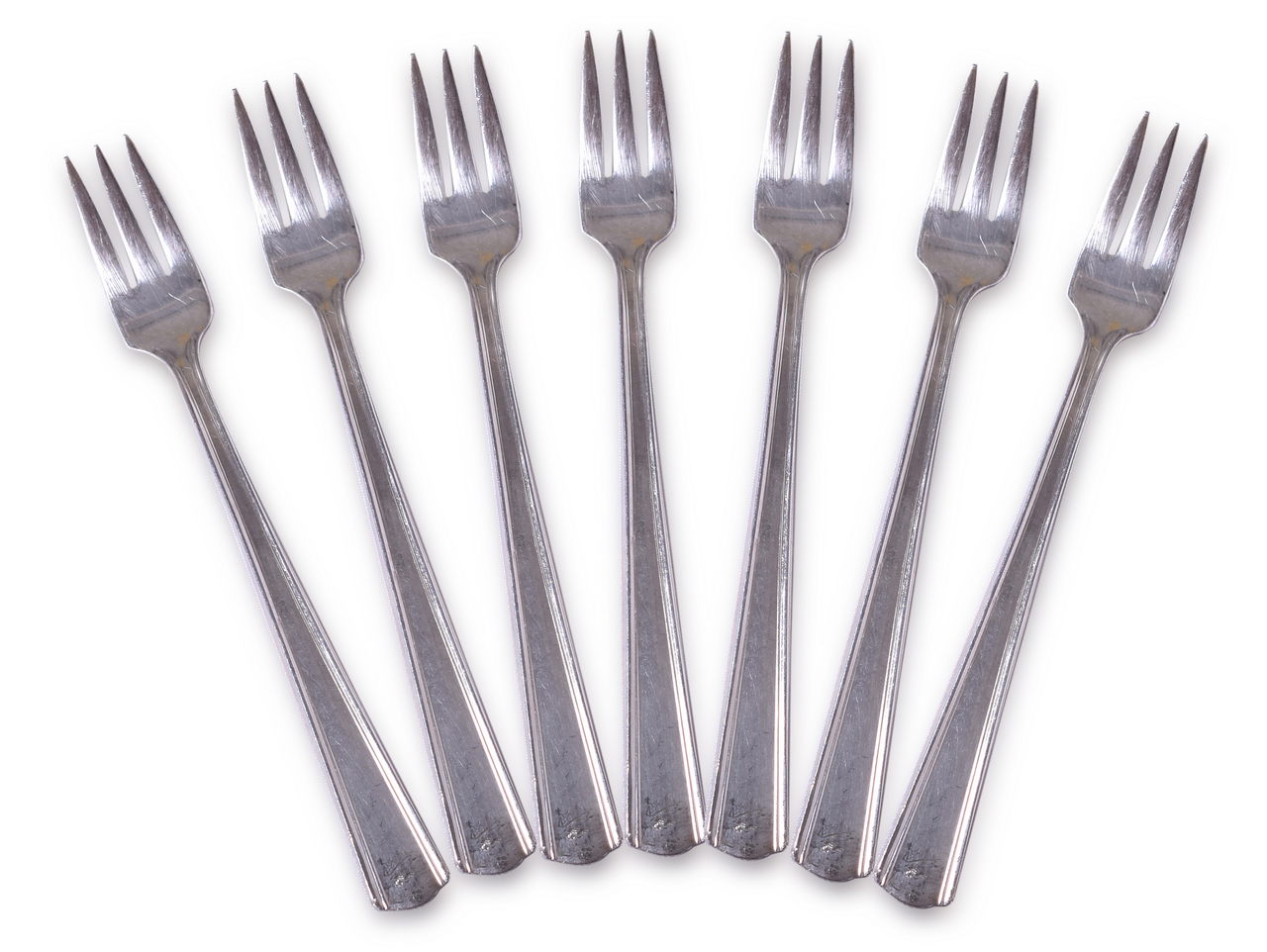 8573 - Seven Union Pacific Railroad Silver Savoy Cocktail Forks thumbnail