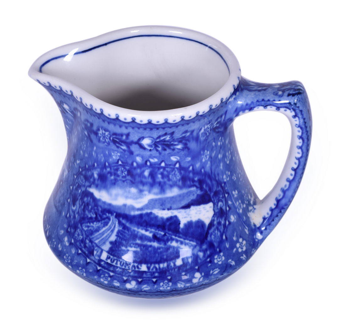 8585 - Scammell's Lamberton China Baltimore & Ohio Railroad Centenary Blue Line Creamer thumbnail