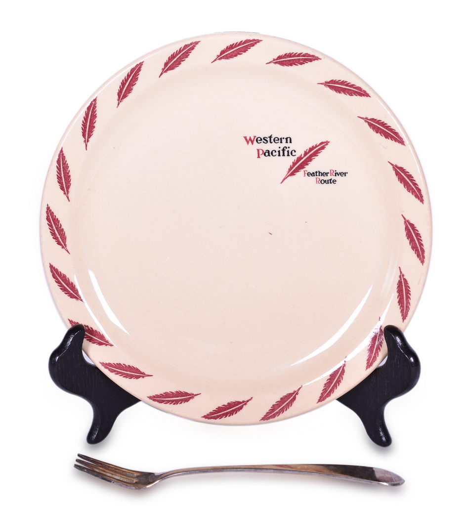 8605 - Western Pacific Railroad Feather River Route Plate and Silver Cocktail Fork thumbnail