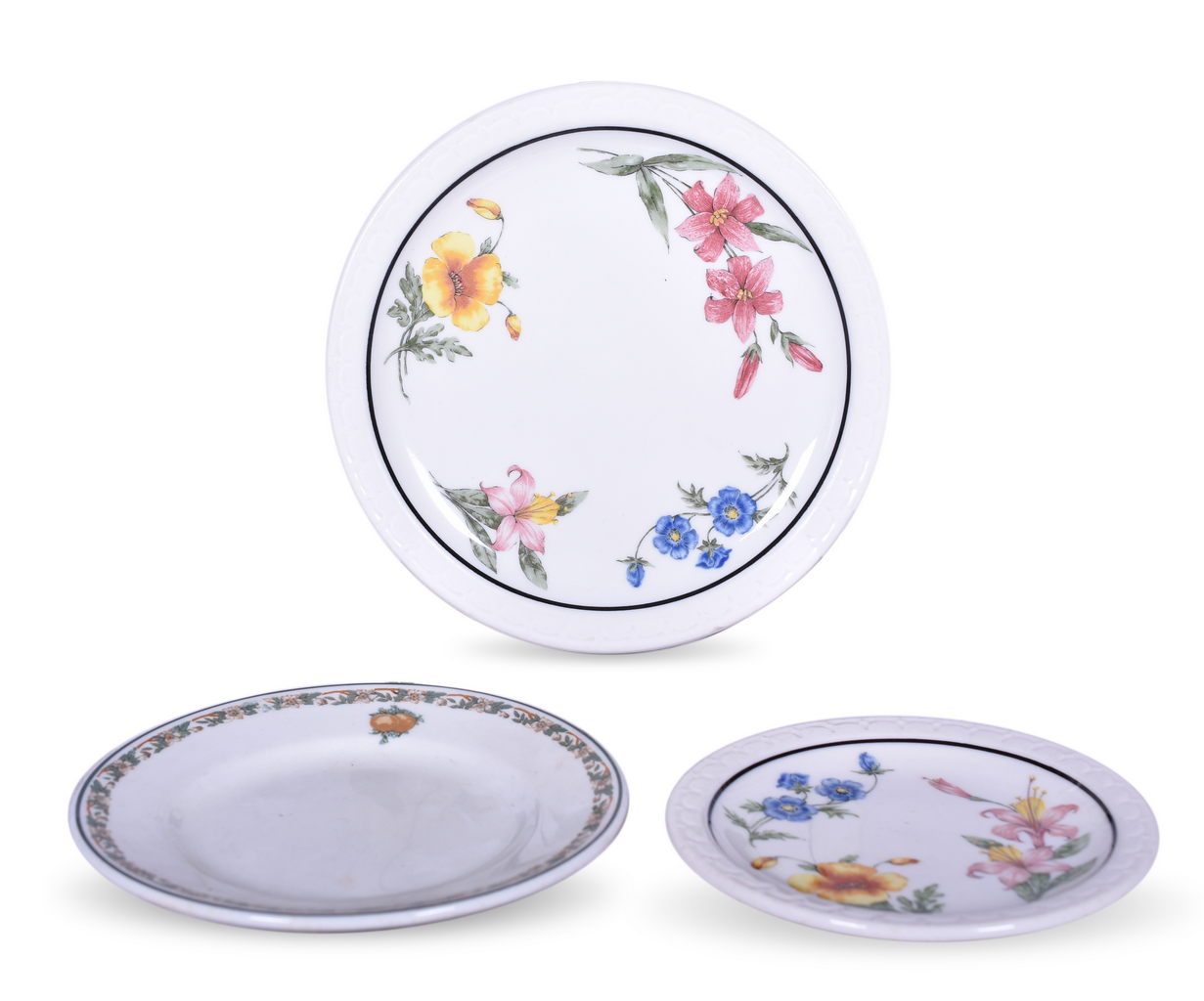 8615 - Three Southern Pacific Railroad Dining Car China Plates - Prairie Mountain Wildflowers and Imperial thumbnail
