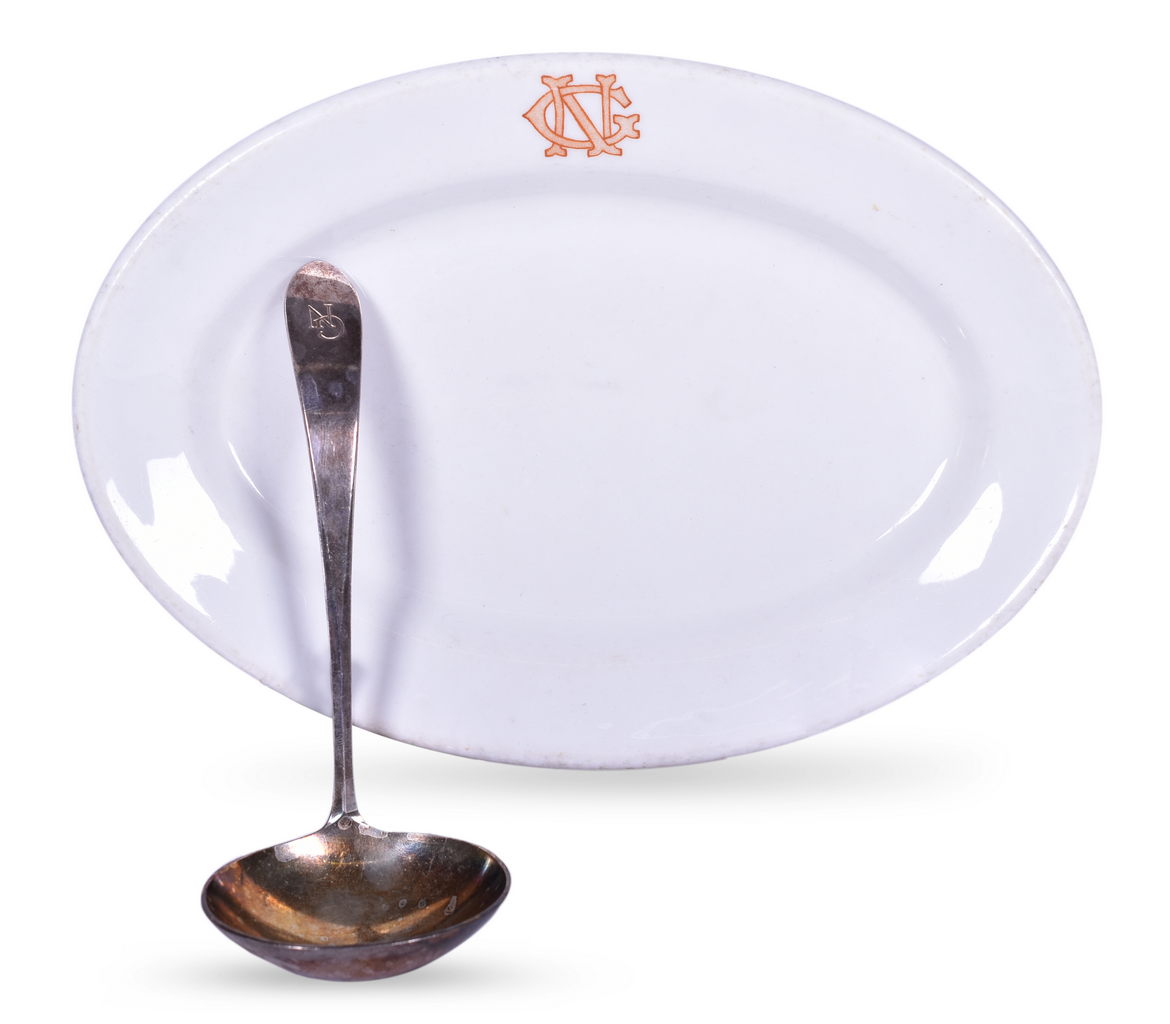 8621 - Great Northern Railway China Manitoba Oval Platter and Silver Ladle thumbnail