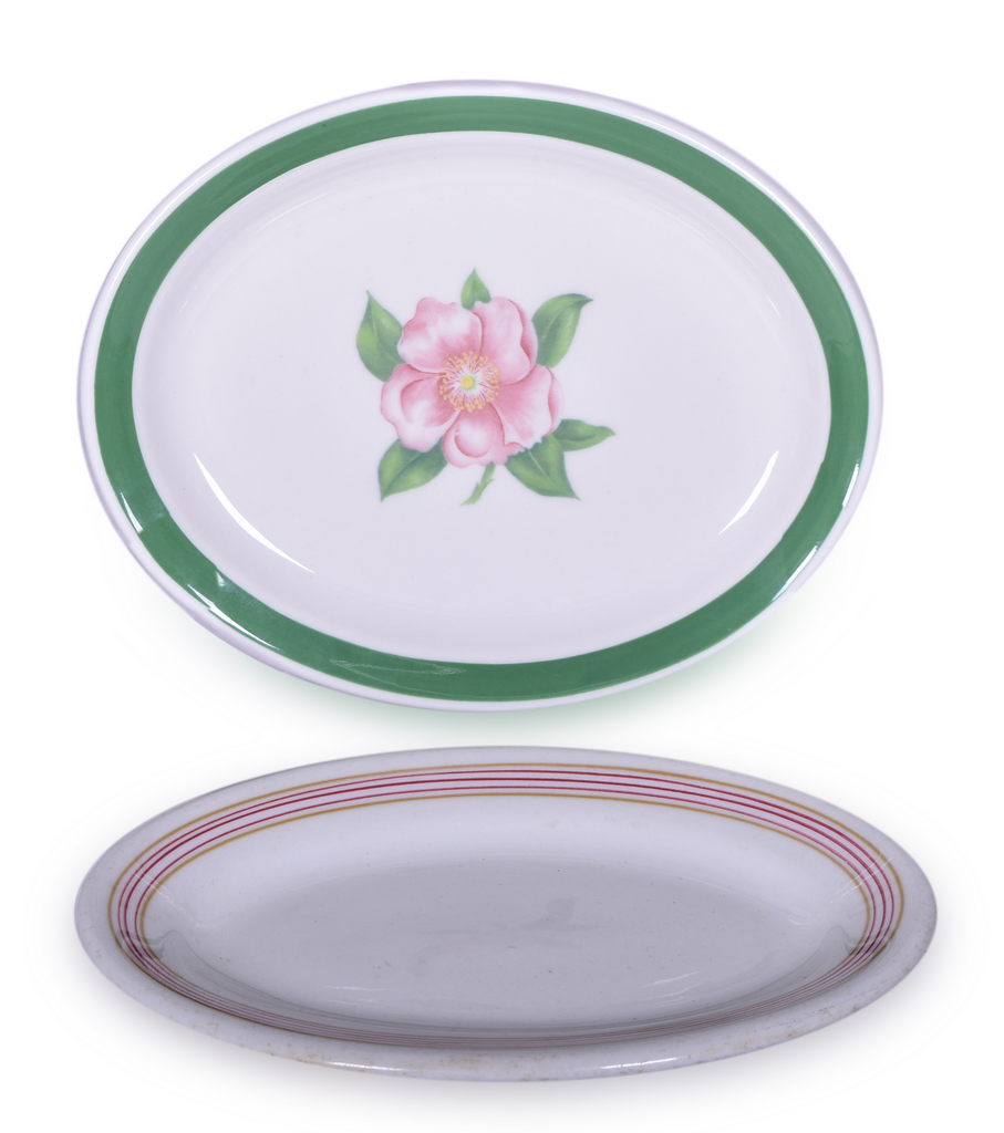 8626 - Two Pieces of Chicago & North Western Railroad China - Flambeau Oval Plate and Wild Rose Oval Plate thumbnail