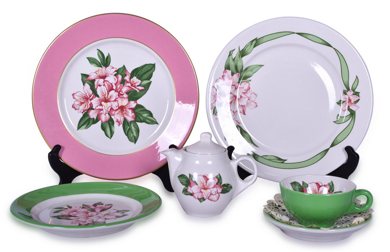 8641 - Chesapeake & Ohio Railroad Greenbrier Hotel Rhododendron China Set thumbnail