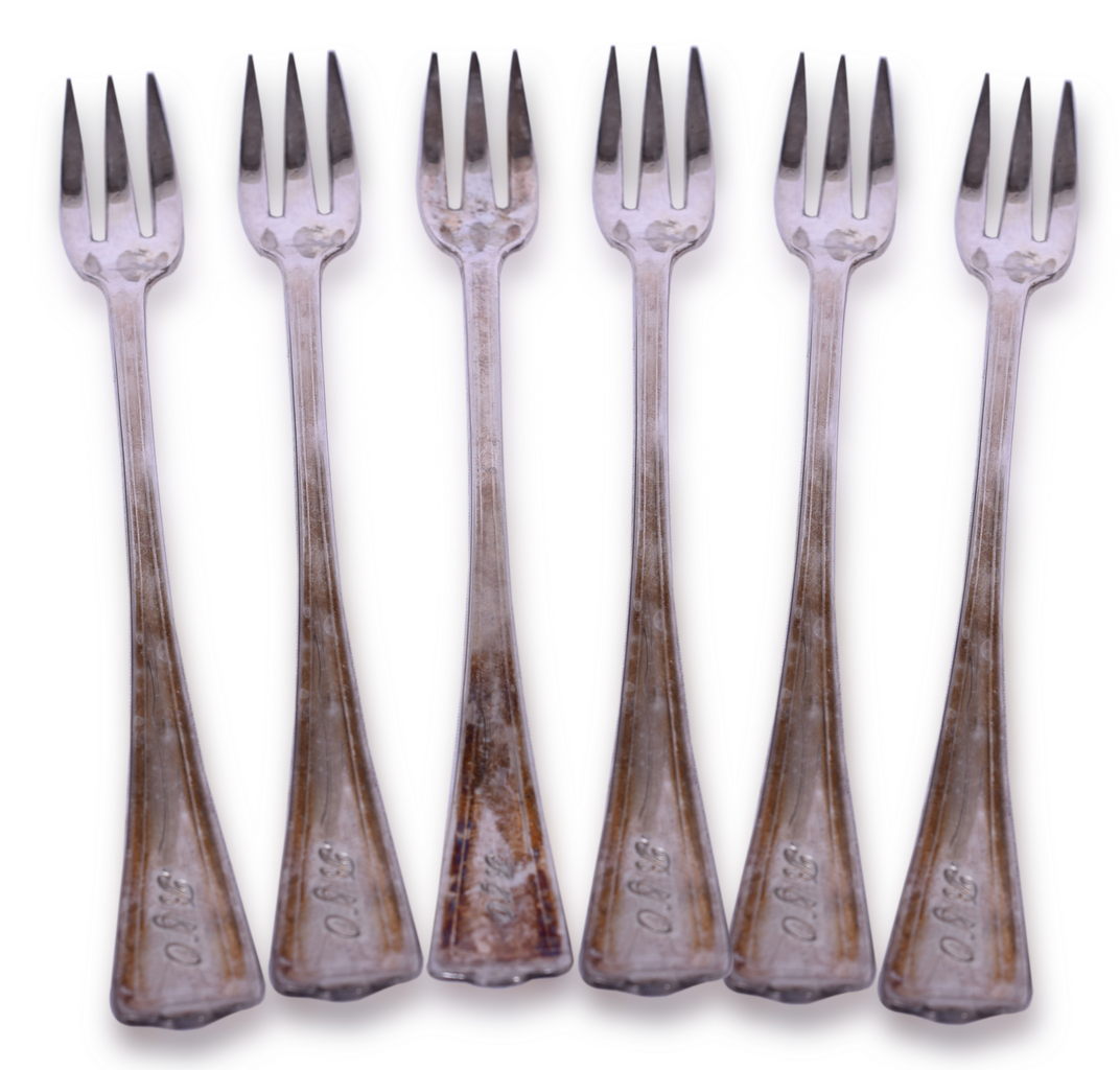 8647 - Six Baltimore & Ohio Railroad Cromwell Silver Cocktail Forks thumbnail