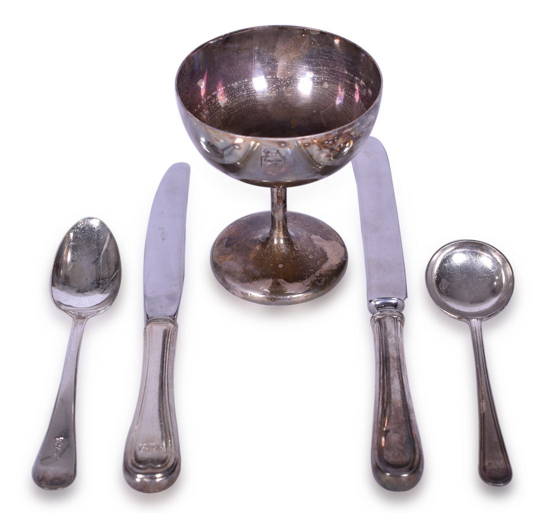 8649 - Canadian Pacific Railroad Silver Pedestal Ice Cream Cup and Flatware thumbnail