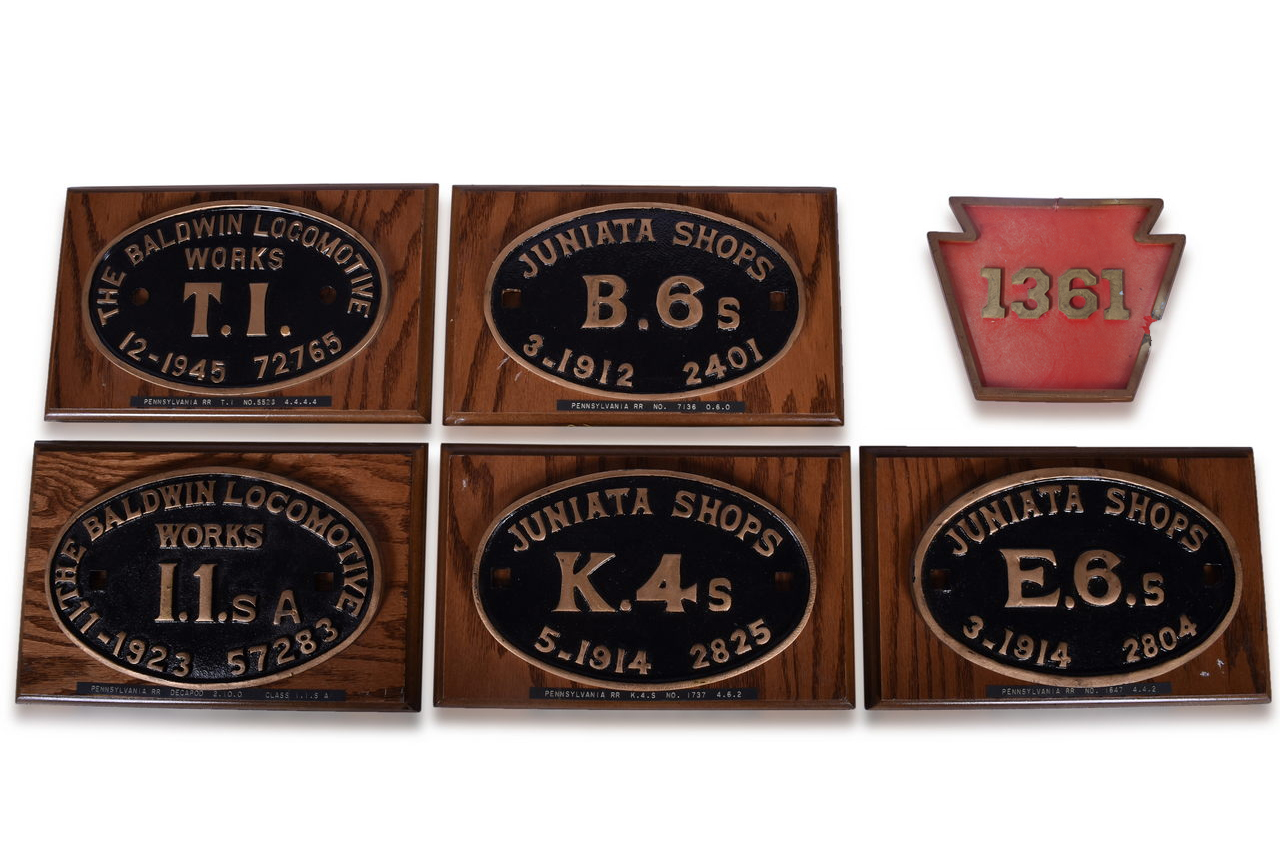 8123 - Six Pennsylvania Railroad Reproduction Builders Plates - K4s, B6s, E6s, and More thumbnail