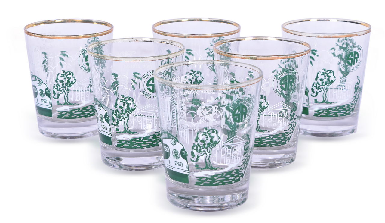 1003 - Six Southern Railway Highball Drinking Glasses thumbnail