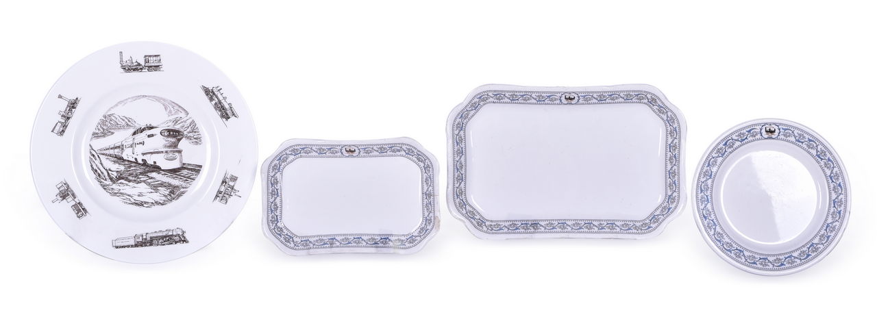 1007 - Four Pieces of New York Central Railroad China - Dewitt Clinton Platters, Plate, and GM Aerotrain Commemorative Plate thumbnail