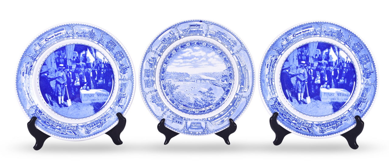 1029 - Three Shenango Baltimore & Ohio Railroad Plates - Centenary Harper's Ferry and Sesquicentennial Chessie System thumbnail