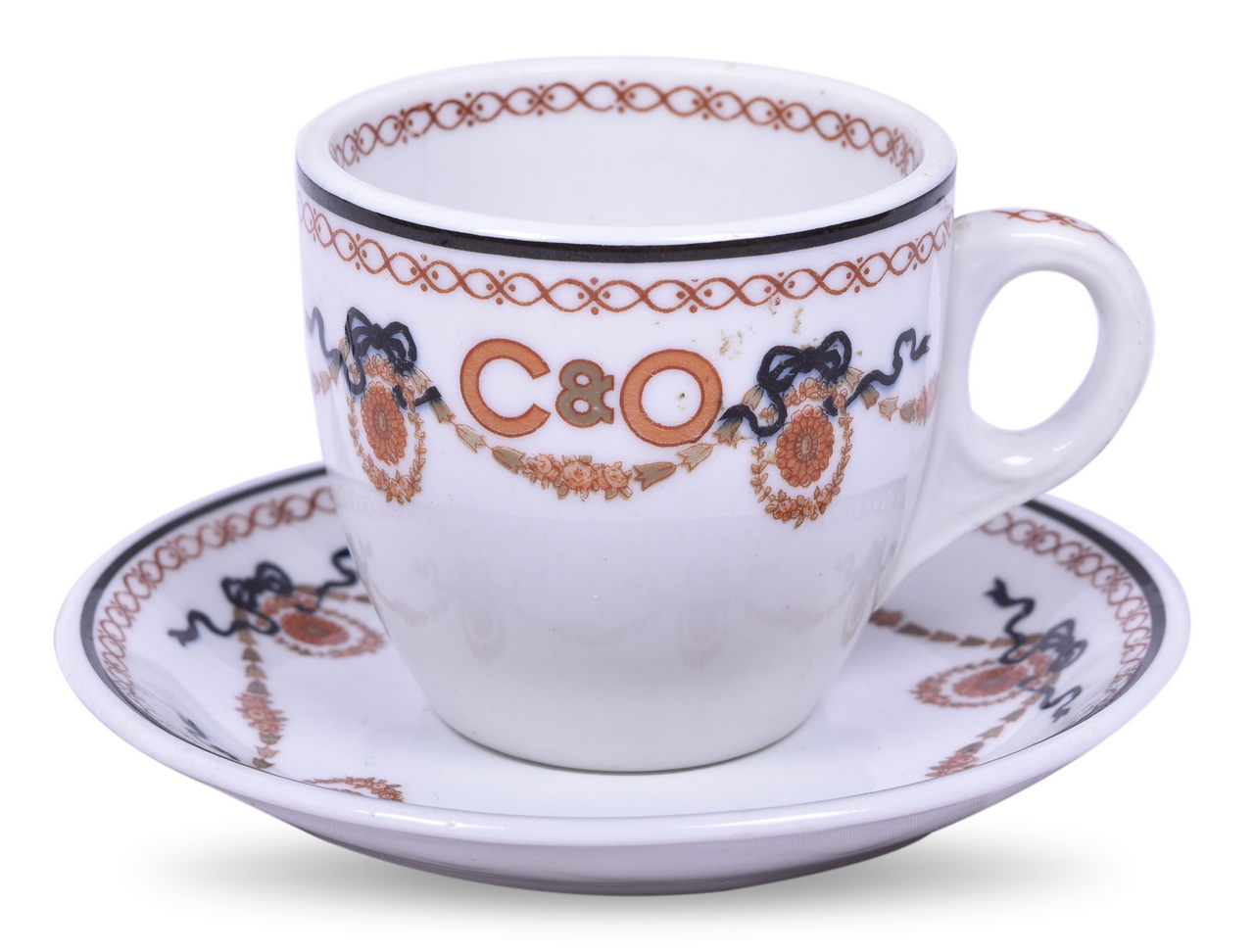 1043 - Chesapeake & Ohio Railroad China Charlottesville Cup and Saucer Set thumbnail