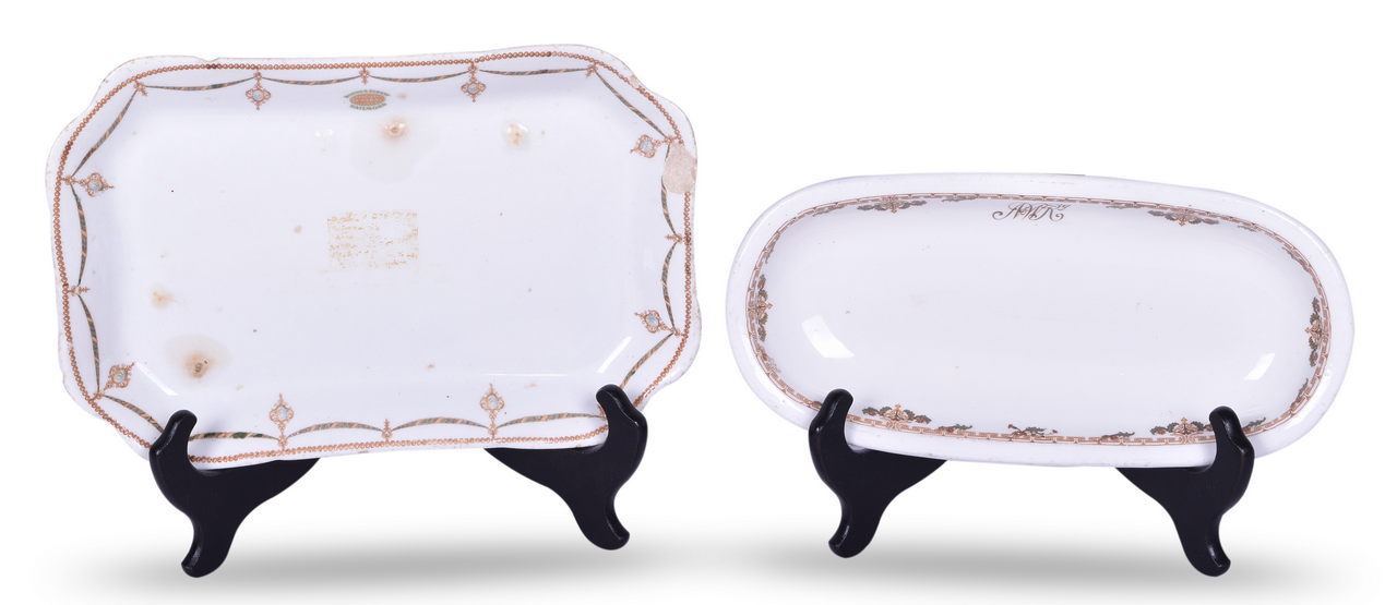 1055 - Norfolk & Western Railway China Cavalier Celery Dish and Boston & Albany Berkshire Rectangular Platter thumbnail