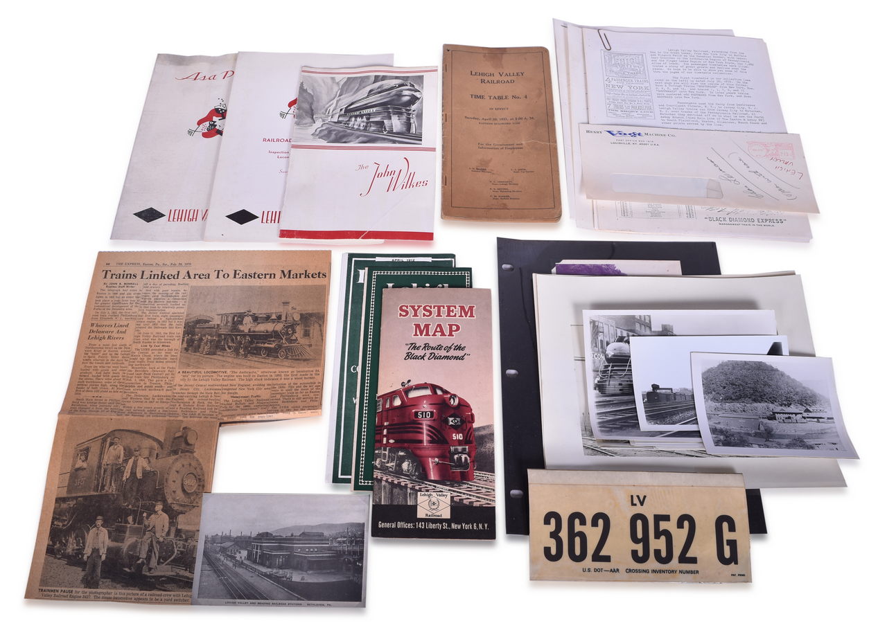 1056 - Lehigh Valley Railroad Group - John Wilkes Menus, Black Diamond Photos, Employee Timetable, and More thumbnail