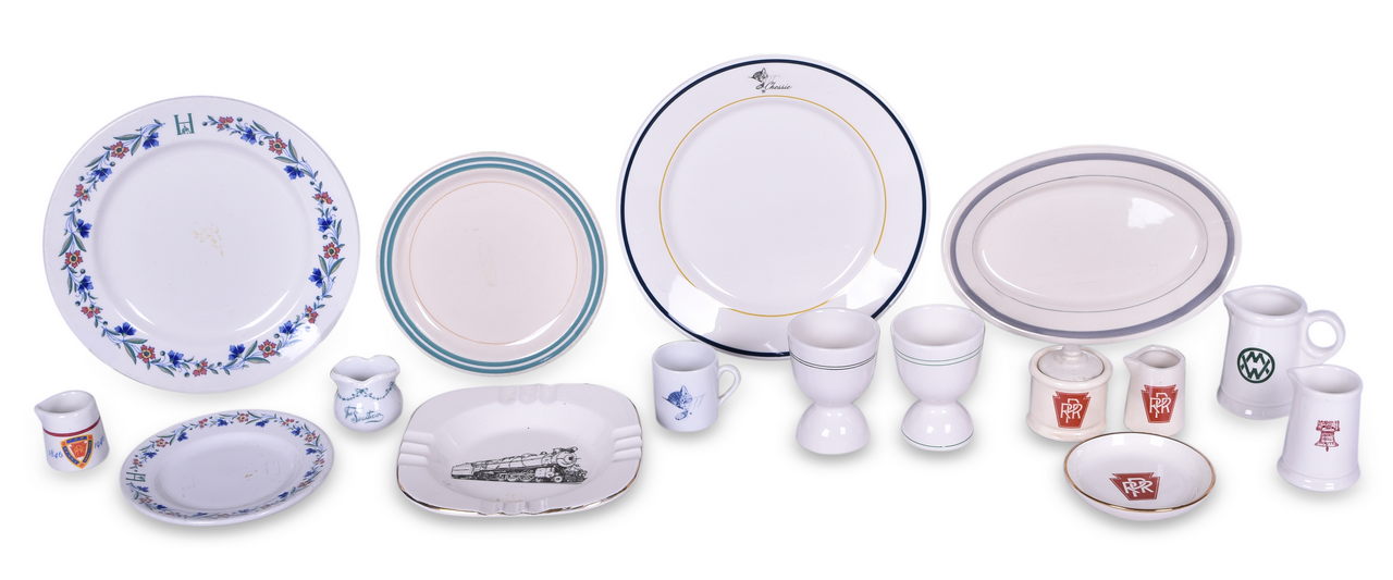 1065 - Sixteen Assorted Pieces of Railroad China - Southern, Pennsylvania, Chessie, Atlantic Coast Line, Virginian, and More thumbnail