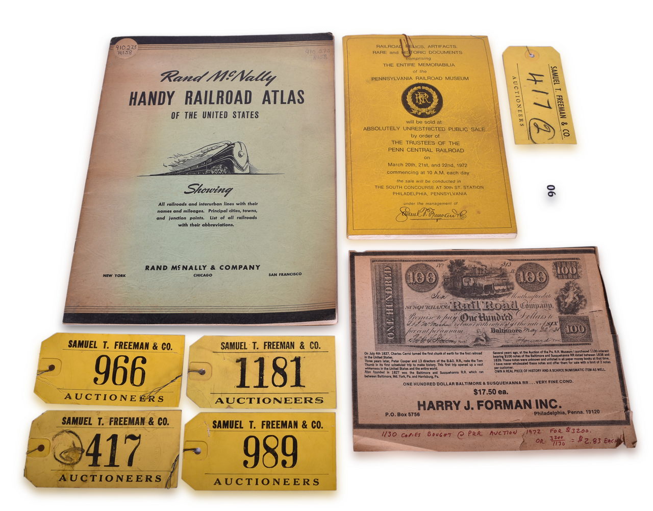 1068 - 1972 Pennsylvania Railroad Auction Catalog and 1948 Rand McNally Railroad Map from Pennsylvania Library thumbnail