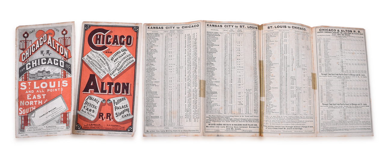 1069 - Chicago & Alton Railroad April 1883 Timetable Chicago, St. Louis, Kansas City thumbnail