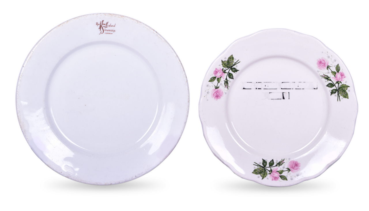 1071 - Two Pieces of Steamship China - New England Steamship Company Fall River Line Dinner Plate and Delta Queen Plate thumbnail