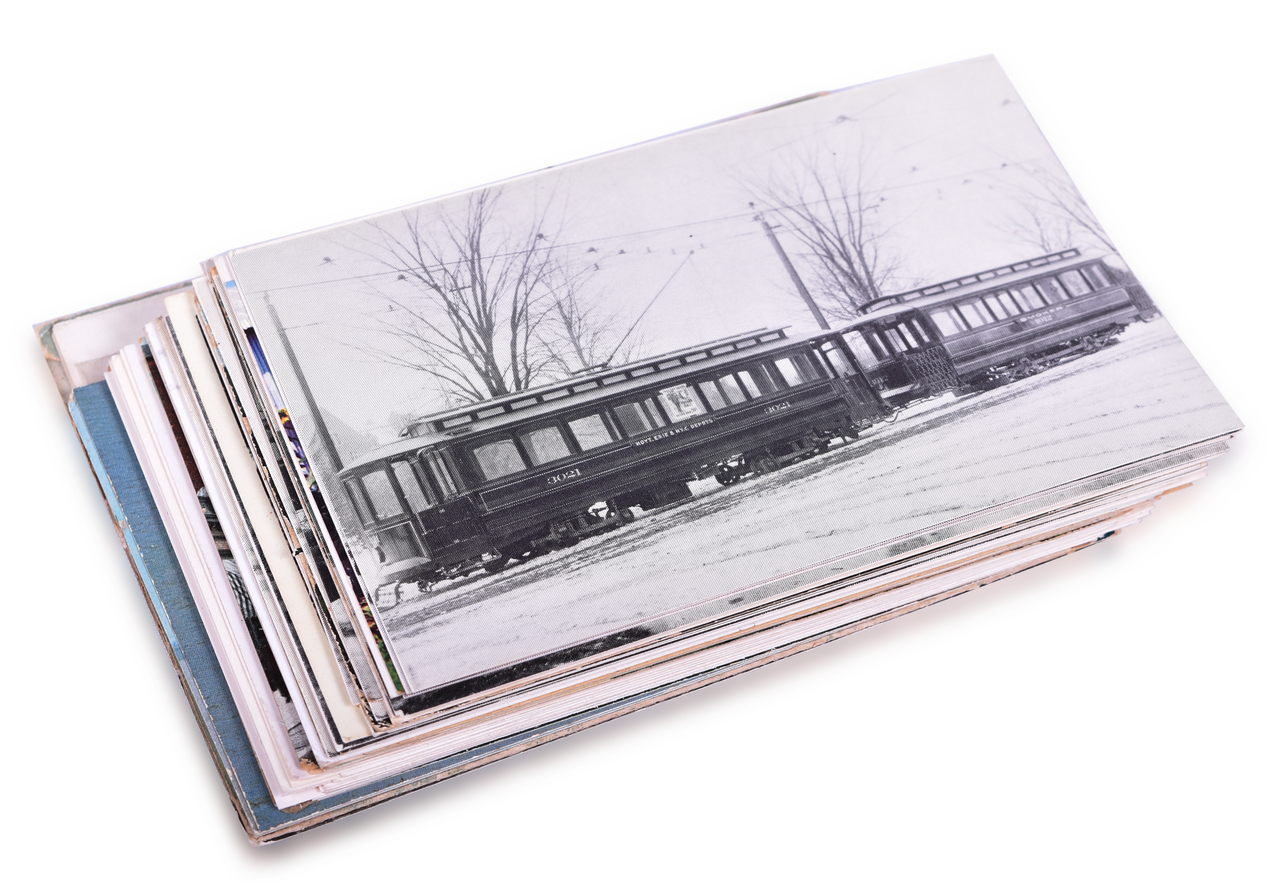 1076 - 60 Post Cards - Interurban / Traction, Lake Steamer, Steam Ship, and Railroad thumbnail