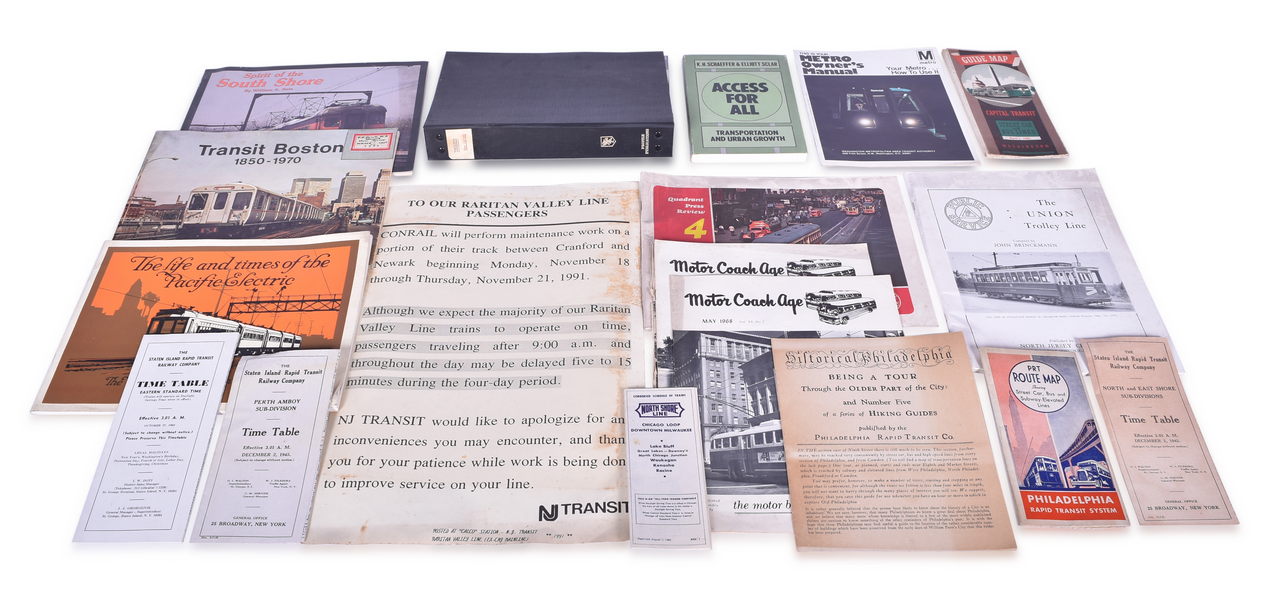 1078 - 27 Interurban / Traction Books, Timetables, Poster, and Motor Coach Items thumbnail