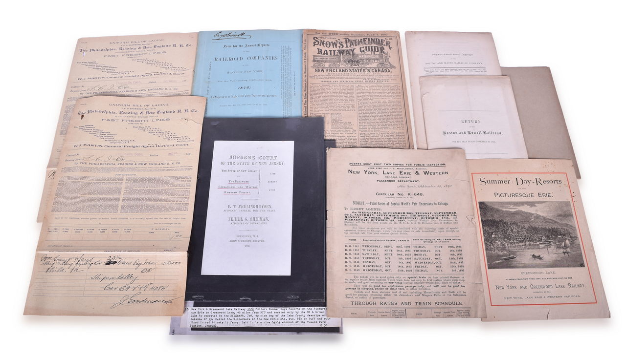 1080 - 1800's Railroad Documents - Erie Railway, New York, Lake Erie & Western, Philadelphia, Reading and New England, DL&W, etc. thumbnail