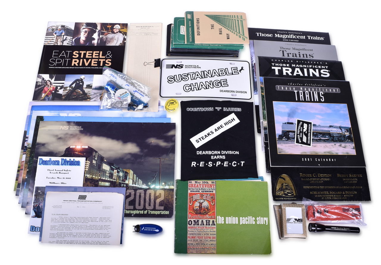 1083 - Thirty-Seven Pieces of Railroad Promotional Items and Paper - Norfolk Southern, Conrail, Amtrak, and Penn Central thumbnail