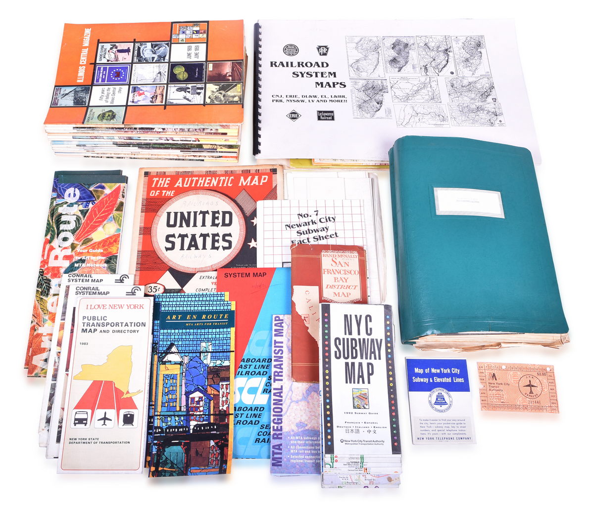 1088 - 57 Railroad Maps and 15 Magazines - New York Subway, NJ Transit, Union Pacific, Rand McNally, Conrail, Burlington Northern, etc thumbnail