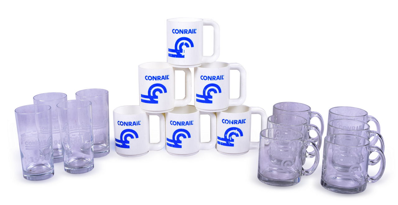 1091 - Sixteen Assorted Conrail Mugs and Glasses thumbnail