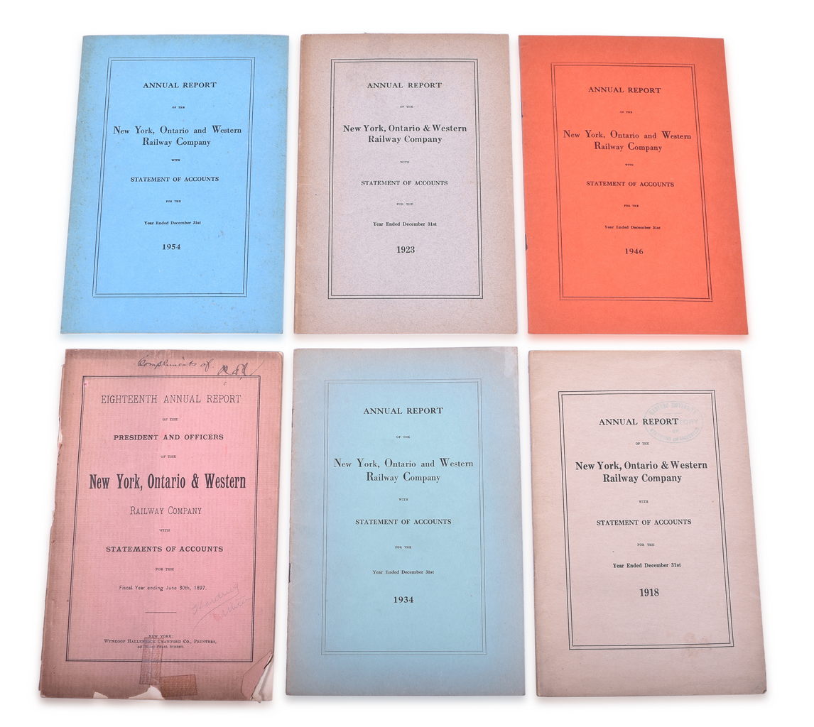 1092 - Six New York, Ontario and Western Annual Reports - 1897, 1918, 1923, 1934, 1946, and 1954 thumbnail