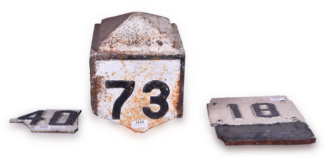 1122 - Cast Iron Railroad Mile Marker Posts thumbnail