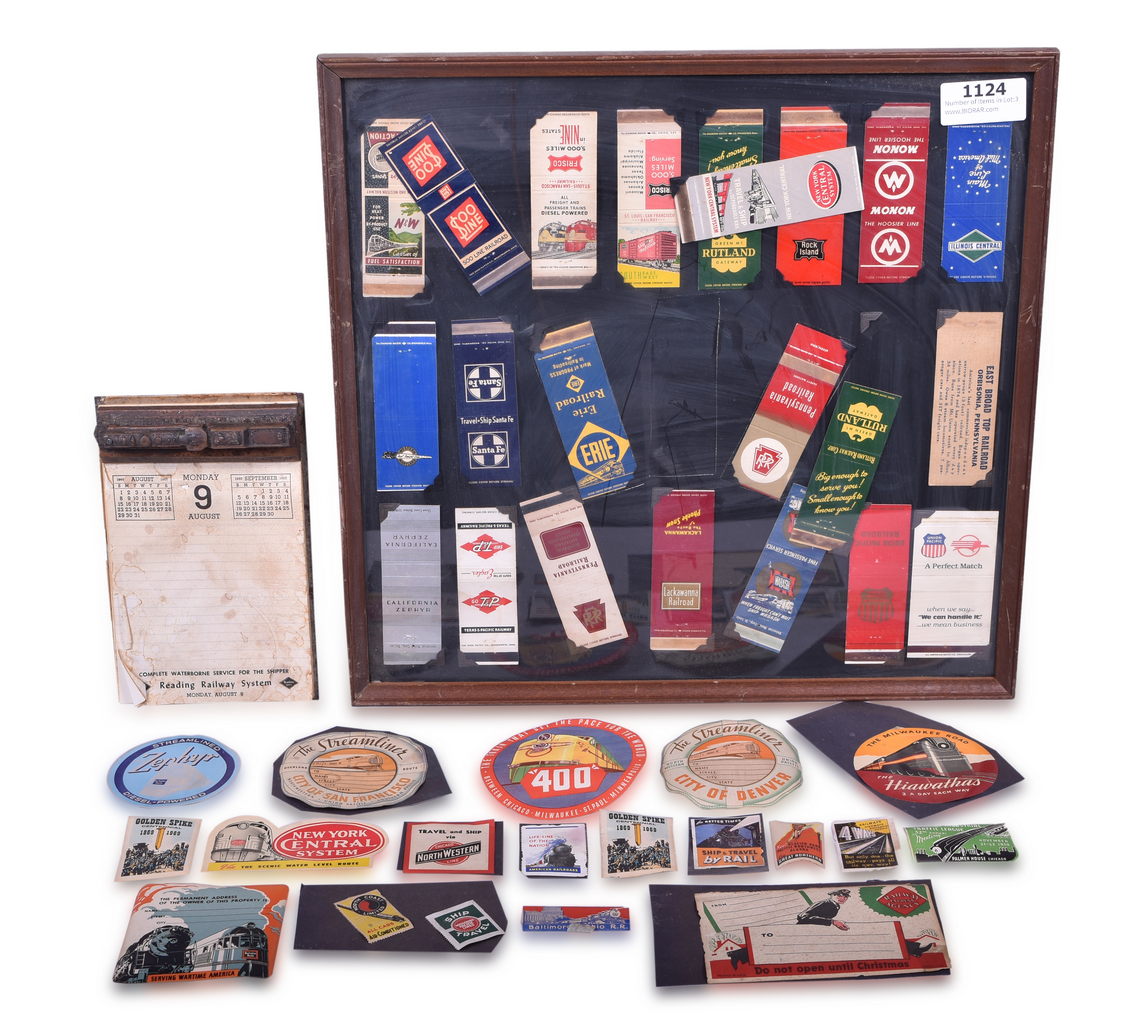 1124 - Reading Railroad T1 Desk Calendar, Match Book Cover and Luggage Sticker Collections thumbnail