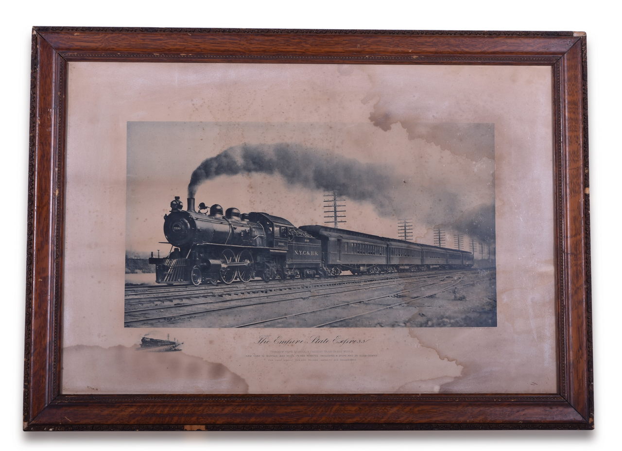 1136 - Late 1800's New York Central Empire State Express Photogravure Advertising Poster w/ Early Frame thumbnail