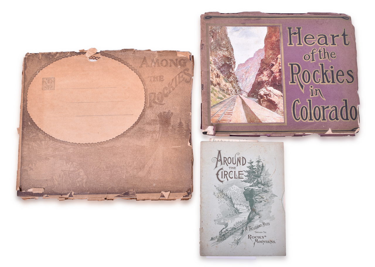 1141 - Three Denver & Rio Grande Railroad Photographic Booklets - 1896 Around The Circle, 1906 Heart Of The Rockies, and 1910 Among The Rockies thumbnail
