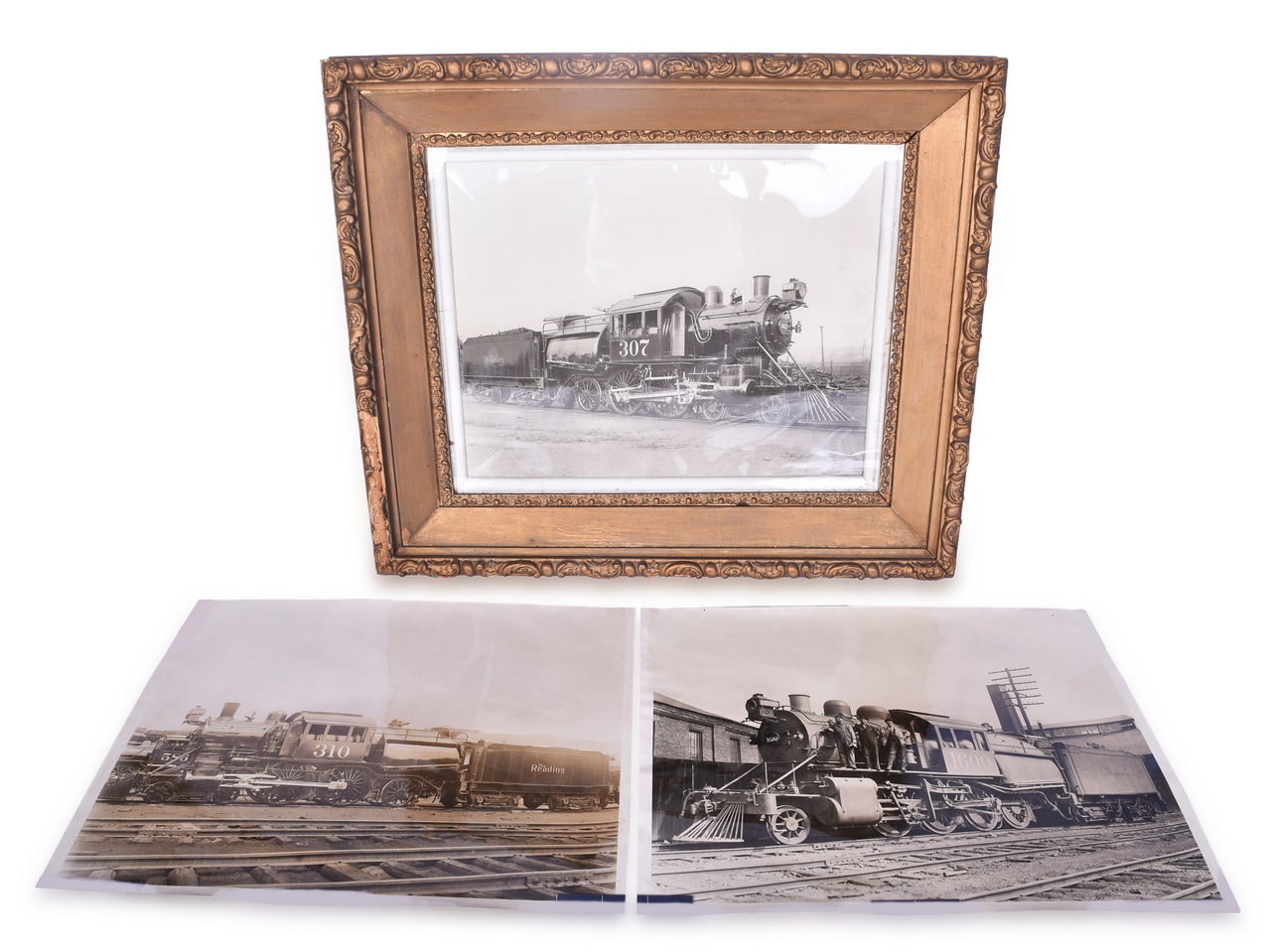 1142 - Reading Camelback Steam Locomotive - 3 Large Format Photographs thumbnail