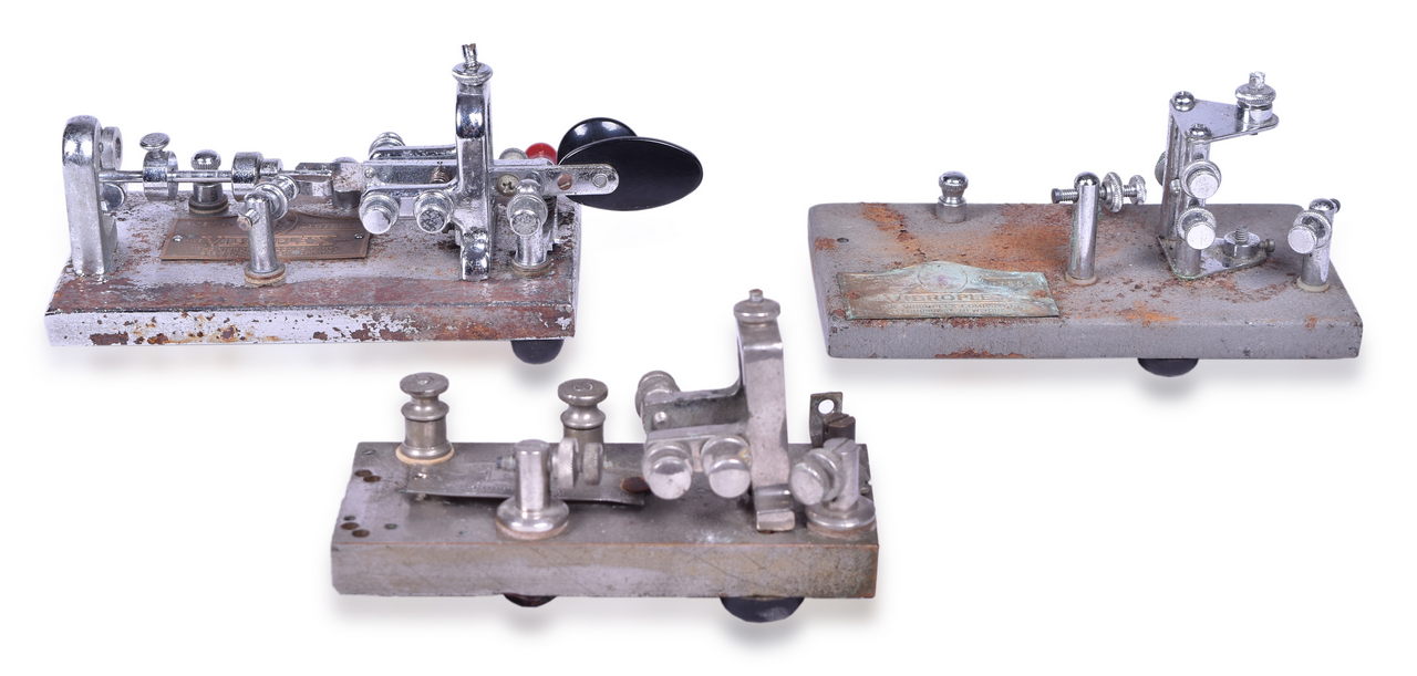 1149 - Three Vibroplex Morse Code Telegraph Keys - Chrome And Champion thumbnail