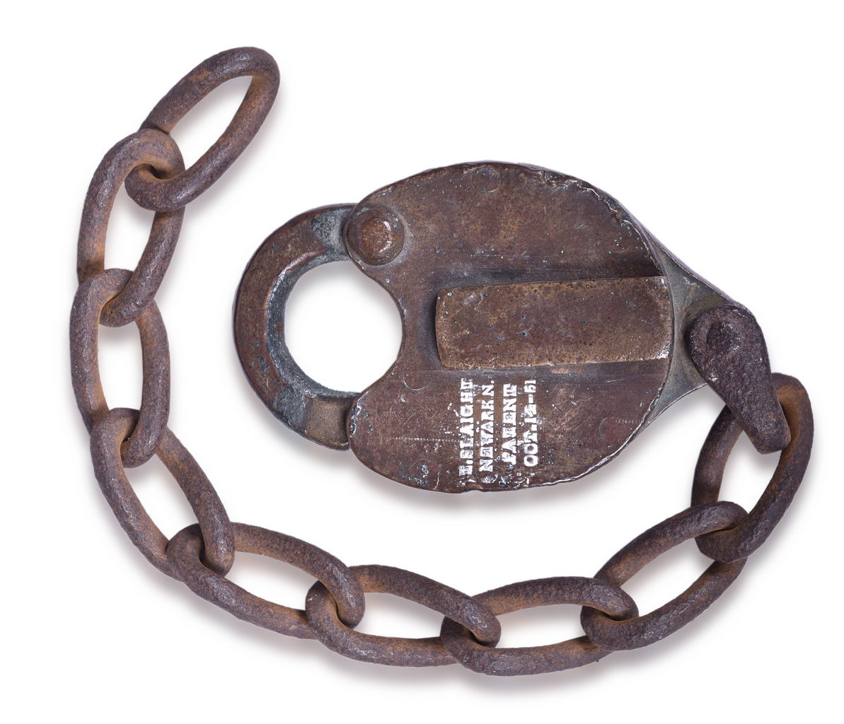 1166 - Michigan Southern & Northern Indiana Railroad - Thomas Slaight Brass Heart Shaped Lock thumbnail