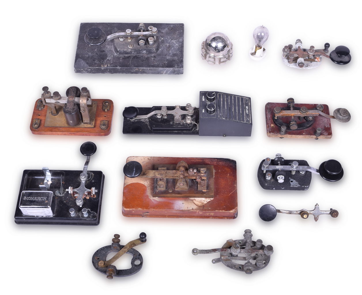 1179 - Group Of Thirteen Assorted Telegraph Key, Sounder, And Miscellaneous Parts thumbnail
