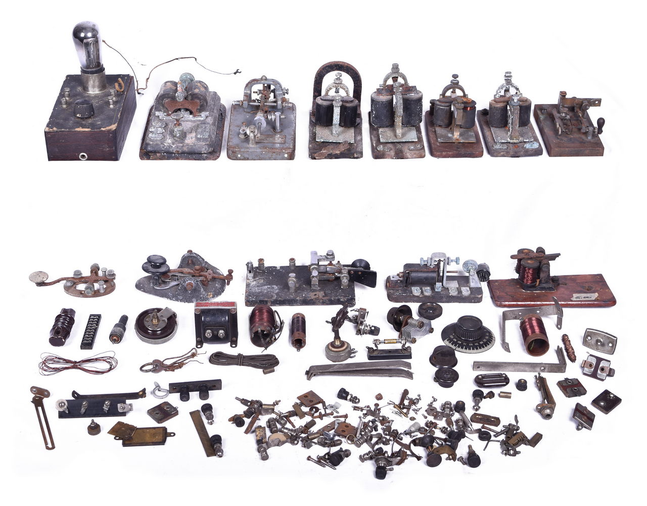 1181 - Large Group Of Telegraph Signal Relay Sounders, Parts, And Keys thumbnail