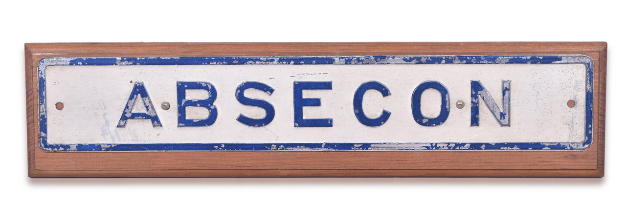 1192 - Absecon New Jersey Embossed Tin Railroad Station Sign thumbnail