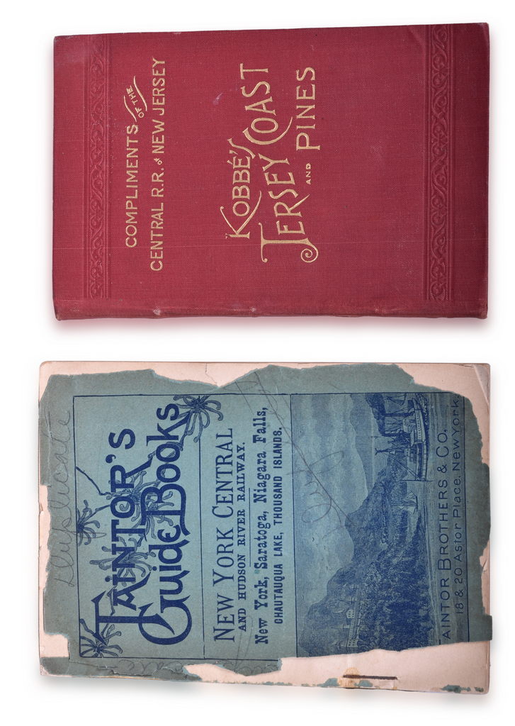 1208 - 1889 The New Jersey Coast and Pines and 1889 New York Central and Hudson River Railroad Taintor's Guide Books thumbnail