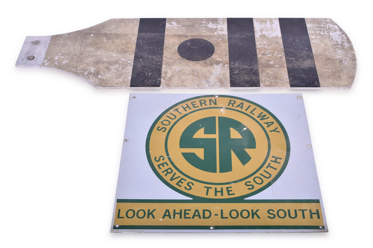 1221 - Southern Railway Whistle Post Aluminum Sign And Herald Decal Sign thumbnail