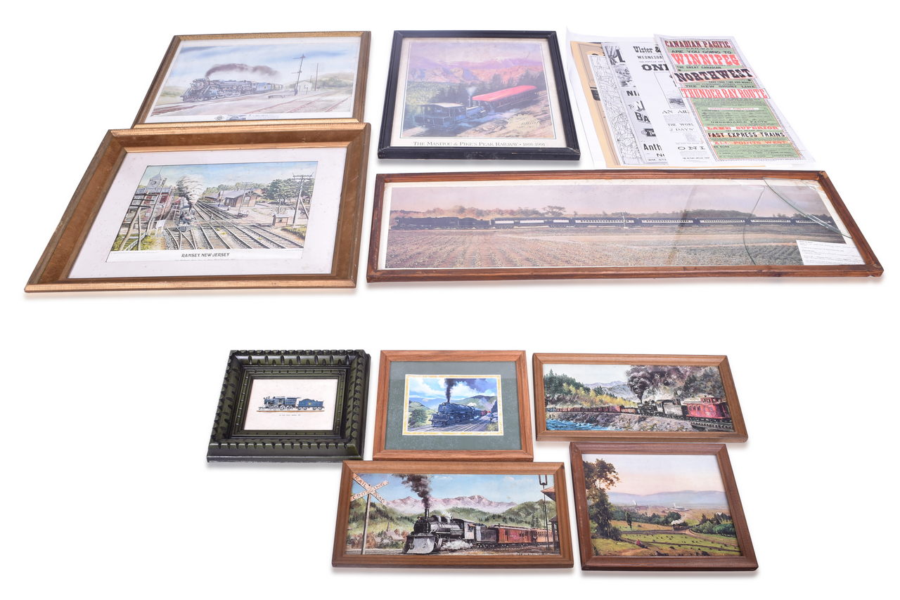 1227 - Fifteen Railroad Art Prints And Reproduction Paper Items - New Jersey Central, Canadian Pacific, Baltimore & Ohio, And More thumbnail